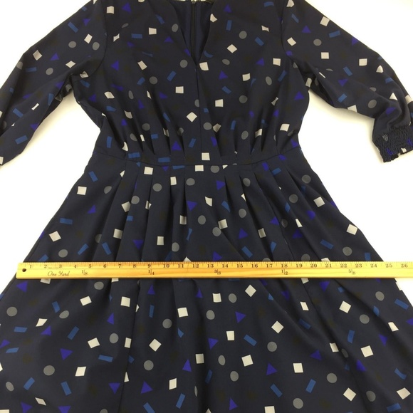 eShakti Women Dress 14 Blue Confetti Print B58-13P - Picture 4 of 8